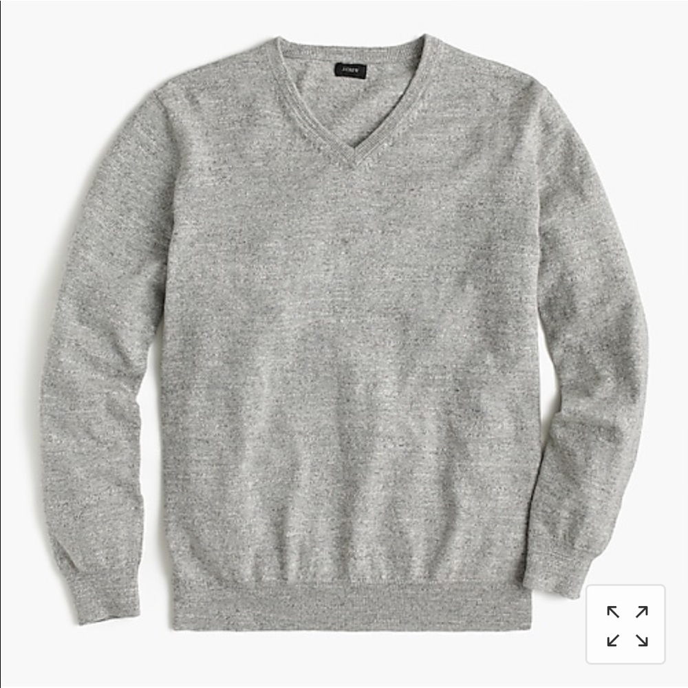 Slim rugged cotton v-neck sweater - small
